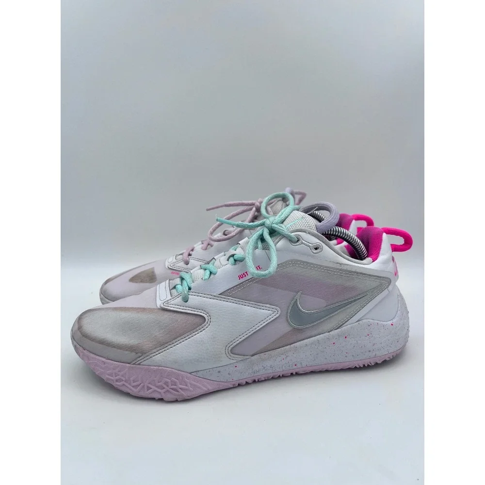Nike Air Zoom Hyperace‎ 3 SE White Pink Mint Volleyball Shoes HF3239-100 W 8.5